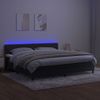 Cama Box Spring Colchón Y Led Terciopelo Negro 200x200 Cm