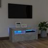 Mueble De Tv Con Luces Led Gris Hormigón 90x35x40 Cm