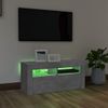 Mueble De Tv Con Luces Led Gris Hormigón 90x35x40 Cm