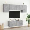 Muebles De Tv De Pared 6 Piezas Madera Ingeniería Gris Hormigón