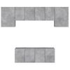 Muebles De Tv De Pared 6 Piezas Madera Ingeniería Gris Hormigón