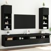 Muebles De Tv Con Luces Led 2 Unidades Negro 30,5x30x90 Cm