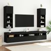 Muebles De Tv Con Luces Led 2 Unidades Negro 30,5x30x90 Cm