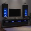 Muebles De Tv Con Luces Led 2 Unidades Negro 30,5x30x90 Cm