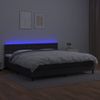 Cama Box Spring Colchón Y Led Cuero Sintético Negro 200x200 Cm