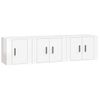 Set De Muebles De Tv 3 Piezas Madera Contrachapada Blanco Brillo