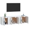 Set De Muebles De Tv 3 Piezas Madera Contrachapada Blanco Brillo