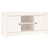 Mueble Para Tv De Madera Maciza De Pino Blanco 103x36,5x52 Cm