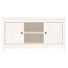 Mueble Para Tv De Madera Maciza De Pino Blanco 103x36,5x52 Cm