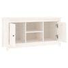 Mueble Para Tv De Madera Maciza De Pino Blanco 103x36,5x52 Cm