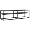 Mueble Para Tv Vidrio Templado Negro 140x40x40,5 Cm