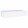 Muebles De Tv De Pared Con Luces Led 2 Unidades Blanco 80x35x31 Cm