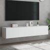 Muebles De Tv De Pared Con Luces Led 2 Unidades Blanco 80x35x31 Cm