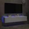 Muebles De Tv De Pared Con Luces Led 2 Unidades Blanco 80x35x31 Cm