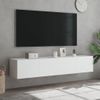 Muebles De Tv De Pared Con Luces Led 2 Unidades Blanco 80x35x31 Cm