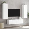 Muebles De Tv De Pared Con Luces Led 2 Unidades Blanco 80x35x31 Cm