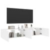 Muebles De Tv De Pared Con Luces Led 2 Unidades Blanco 80x35x31 Cm