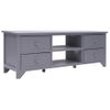 Mueble Para Tv De Madera De Paulownia Gris 115x30x40 Cm