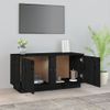 Mueble De Tv Madera Maciza De Pino Negro 80x35x40,5 Cm