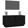 Mueble De Tv Madera Maciza De Pino Negro 80x35x40,5 Cm