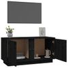 Mueble De Tv Madera Maciza De Pino Negro 80x35x40,5 Cm