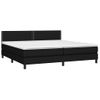 Cama Box Spring Colchón Y Luces Led Tela Negro 200x200 Cm