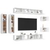 Set De Mueble Para Tv De 8 Piezas Madera Contrachapada Blanco