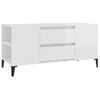 Mueble De Tv Madera Contrachapada Blanco Brillo 102x44,5x50 Cm