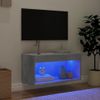 Mueble Para Tv Con Luces Led Gris Hormigón 60x30x30 Cm