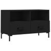 Mueble Para Tv Madera Contrachapada Negro 80x36x50 Cm