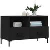 Mueble Para Tv Madera Contrachapada Negro 80x36x50 Cm