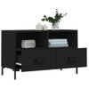 Mueble Para Tv Madera Contrachapada Negro 80x36x50 Cm