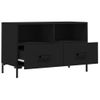 Mueble Para Tv Madera Contrachapada Negro 80x36x50 Cm