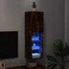 Mueble Para Tv Con Luces Led Roble Ahumado 30,5x30x102 Cm