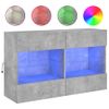 Mueble Tv De Pared Con Luces Led Gris Hormigón 98,5x30x60,5 Cm