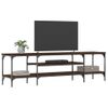 Mueble Tv Hierro Madera Contrachapada Roble Marrón 161x35x45 Cm