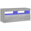 Mueble De Tv Con Luces Led Gris Sonoma 90x35x40 Cm