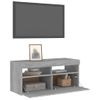 Mueble De Tv Con Luces Led Gris Sonoma 90x35x40 Cm