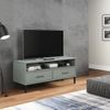 Mueble De Tv Con Patas De Metal Oslo Madera Maciza Pino Gris