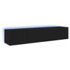 Muebles De Tv De Pared Con Luces Led 2 Unidades Negro 80x35x31 Cm