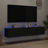 Muebles De Tv De Pared Con Luces Led 2 Unidades Negro 80x35x31 Cm