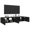 Muebles De Tv De Pared Con Luces Led 2 Unidades Negro 80x35x31 Cm