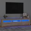 Mueble De Tv Con Luces Led Roble Sonoma 180x35x40 Cm