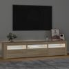 Mueble De Tv Con Luces Led Roble Sonoma 180x35x40 Cm