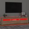 Mueble De Tv Con Luces Led Roble Sonoma 180x35x40 Cm