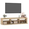 Mueble De Tv Con Luces Led Roble Sonoma 180x35x40 Cm