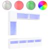 Mueble De Pared De Tv Con Luces Led 7 Piezas Blanco