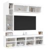 Mueble De Pared De Tv Con Luces Led 7 Piezas Blanco