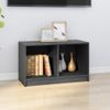 Mueble De Tv De Madera Maciza De Pino Gris 70x33x42 Cm