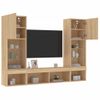 Muebles Tv Pared Con Led 5 Piezas Madera Ingeniería Roble Sonoma